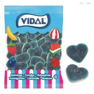 Bolsa 1Kg Maxi Corazones Azul Pica Frambuesa Vidal