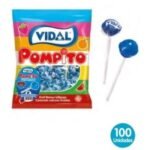 Pompito Pintalenguas Frambuesa 100uds Vidal