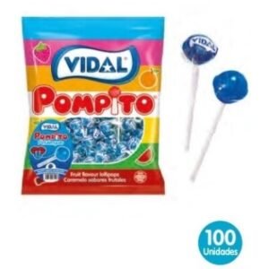 Pompito Pintalenguas Frambuesa 100uds Vidal