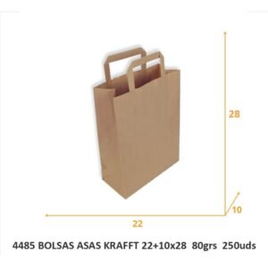 BOLSAS ASAS KRAFFT 22+10×28 80grs 250uds