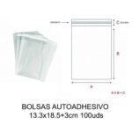 KSA BOLSA 13.3×18.5+3cm Auto adhesivo TRANSPARENTE 100uds