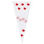 KSA Cono Transparente CORAZONES 100uds