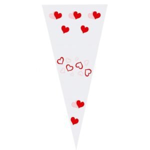 KSA Cono Transparente CORAZONES 100uds