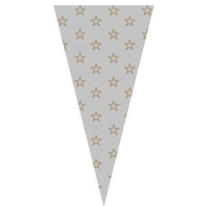 KSA Cono Transparente ESTRELLAS ORO 100uds