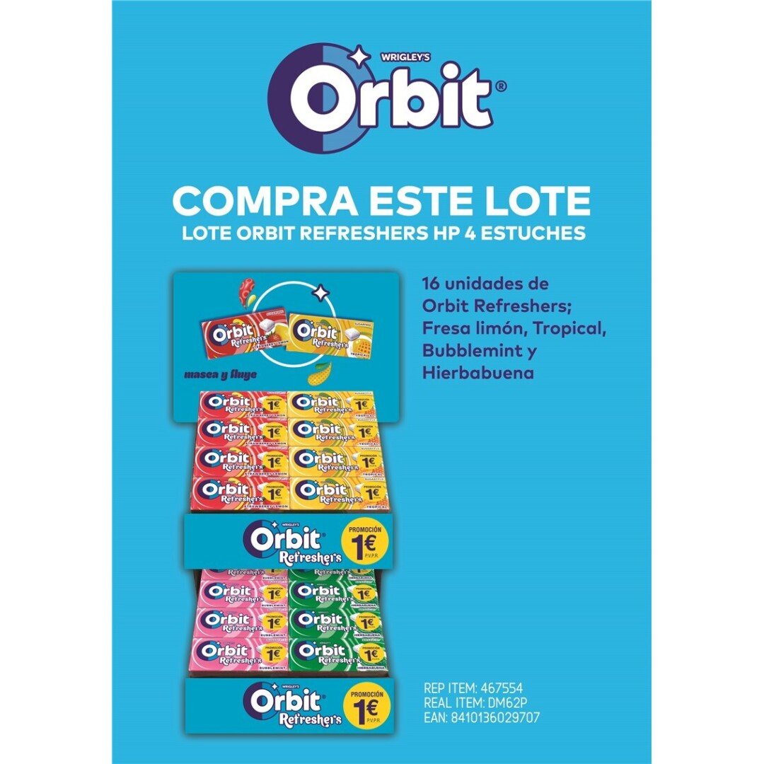LOTE Orbit Refresh **PVP 1€** 4 Sabores 64uds