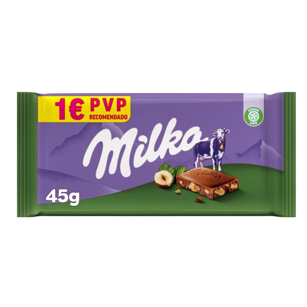 Milka Tableta AVELLANA 45grs PVP 1€ 19uds