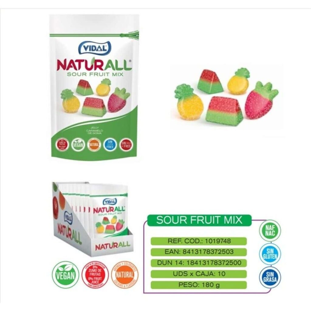 Naturall Vegan Sour Fruit Mix 180grs 10uds