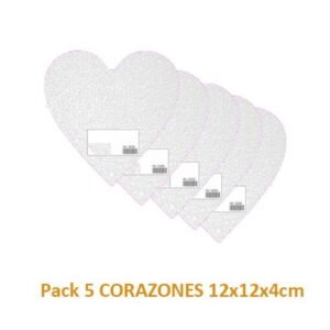 Porexpan CORAZON 12x12x4cm Pack 5uds