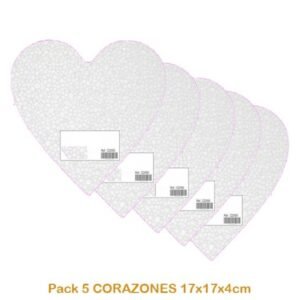 Porexpan CORAZÓN 17x17x4cm Pack 5uds
