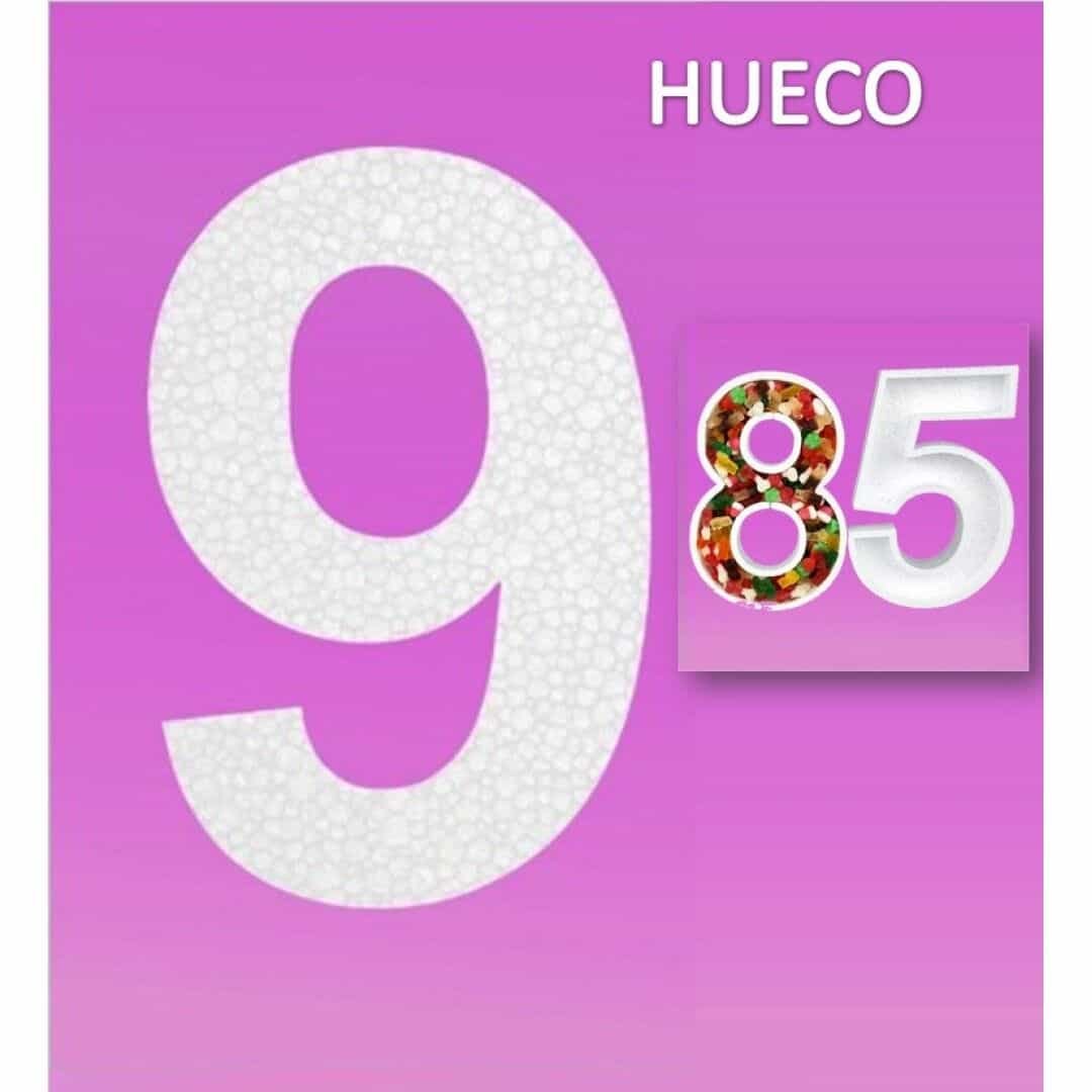 Porexpan Hueco Número 9 23cm 1ud