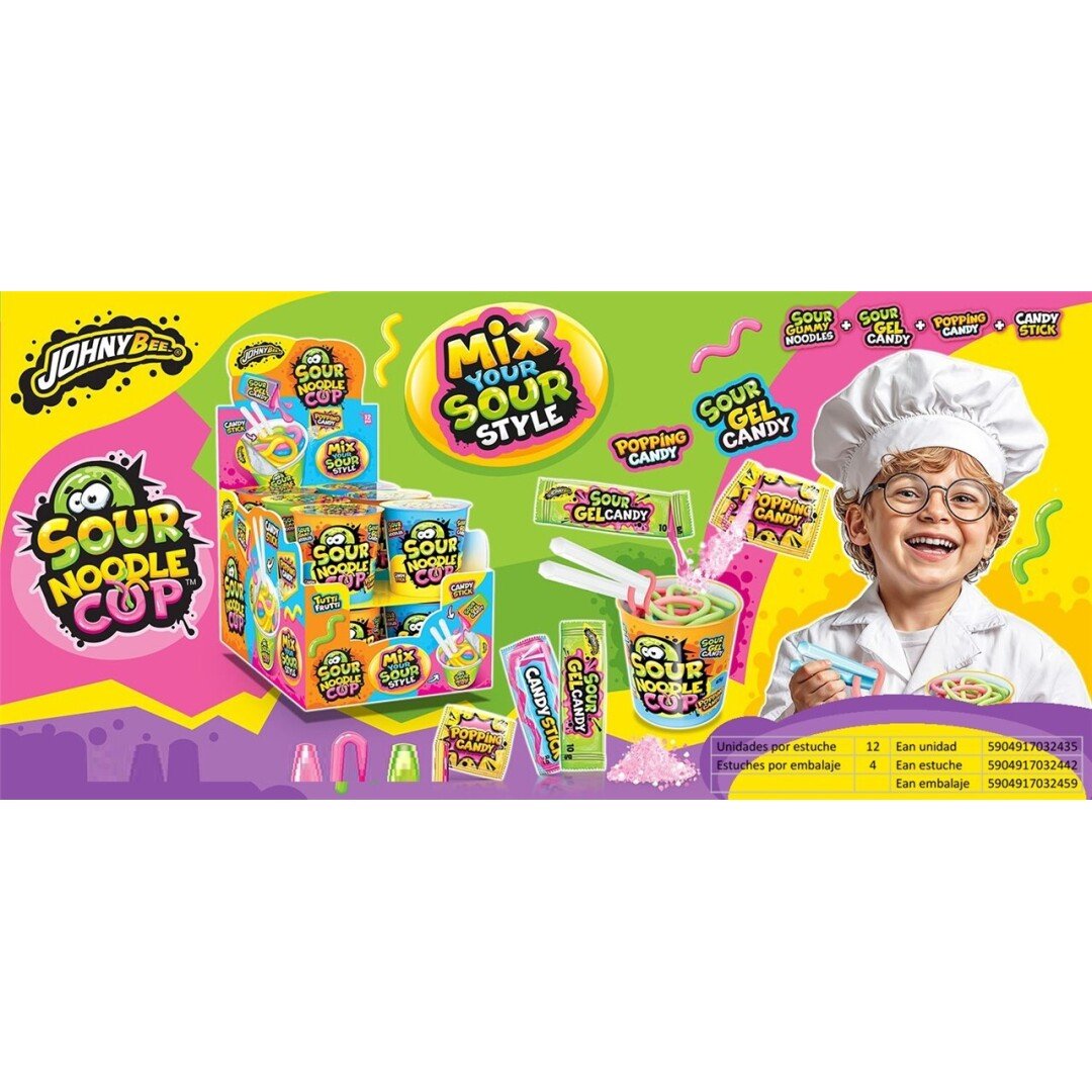 SH SOUR CANDY NOODLE CUP Popping+Gel 12uds