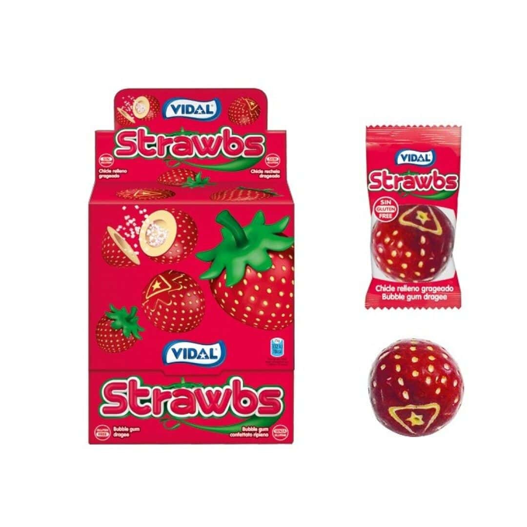 STRAWBS Chicle Fresa Grag. 200 uds VIDAL