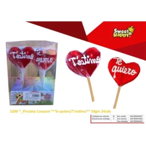 Piruleta Corazon Te quiero/T’estimo 50grs 24ud